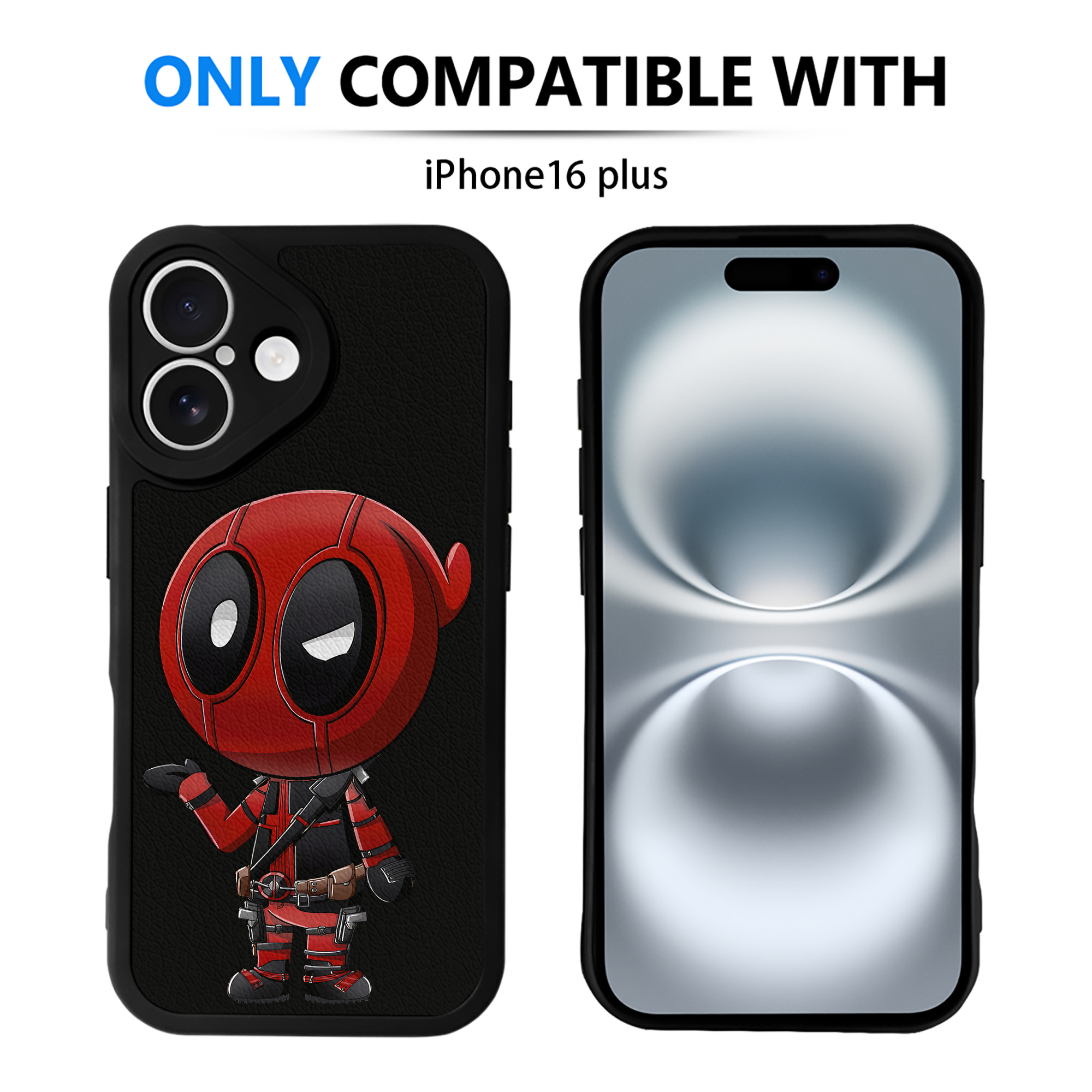（画像用） Deadpool デッドプール 【iPhone 16シリーズ対応】シリコンスマホケース（レザー調） 材質：シリコン